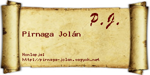 Pirnaga Jolán névjegykártya